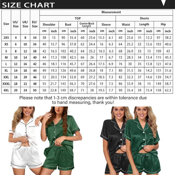 Womens Pajama Sets XS-4XL Silk Satin Pajamas Set Floral 2Pcs Pj Sets Button Down - Picture 5 of 6